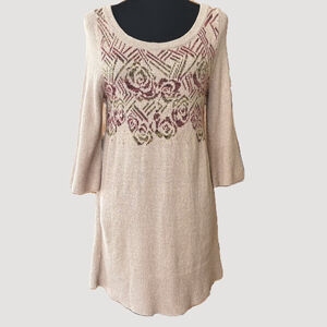 Free People Desert Rose Tunic Sweater Wool Alpaca Blend SZ S